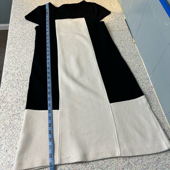 Anthropologie Maeve Colorblock Cap Sleeve Shift Dress Black White Size XS - Picture 4 of 8